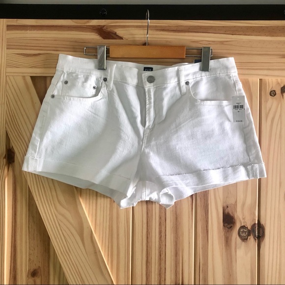 White Denim Shorts-GAP-Stretch-Size 31 - Picture 1 of 5